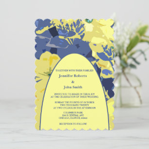 Künstlerische Hochzeit der gelben Blüte Einladung