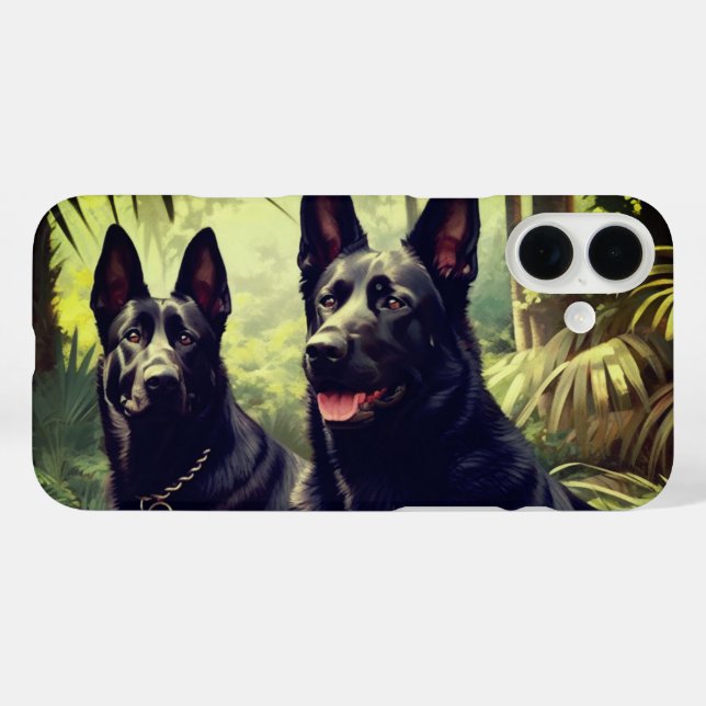 Künstlerische Hunde-Handy-Fall iPhone 16 Plus Hülle (Rückseite (Horizontal))