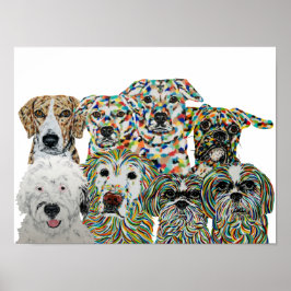 Künstlerische Hunde Kunst drucken Poster