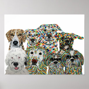 Künstlerische Hunde-Kunstposter Poster