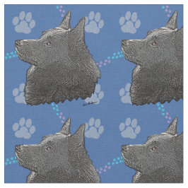 Künstlerische Hunde - Schipperke Stoff