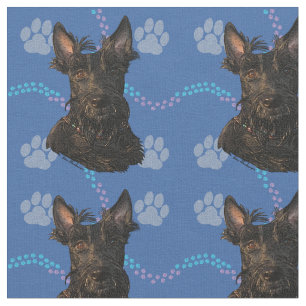 Künstlerische Hunde - Schottischer Terrier v1 Stoff