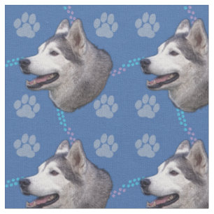 Künstlerische Hunde - Sibirischer Husky v2 Stoff
