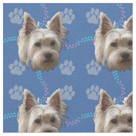 Künstlerische Hunde - West Highland White Terrier  Stoff