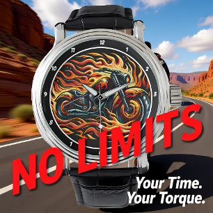 Künstlerische Illustration eines Motorrads. Armbanduhr