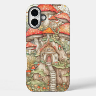 Künstlerische Illustration zum Mushroom-Delling iPhone 16 Plus Hülle