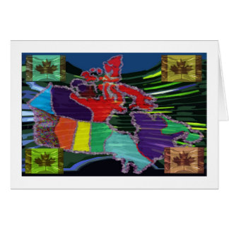 Künstlerische kanadische Karte und MapleLeaf