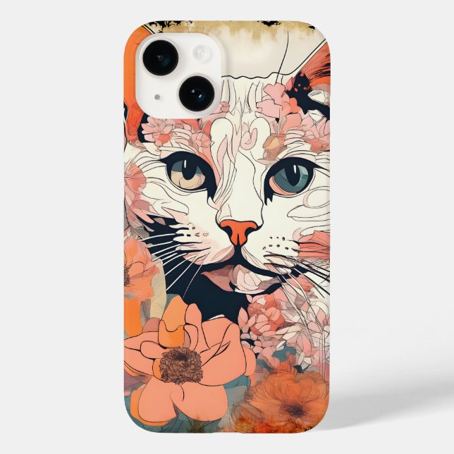 Künstlerische Katze Case-Mate iPhone 14 Hülle (Rückseite)