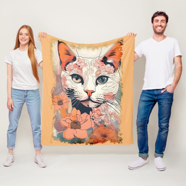 Künstlerische Katze Fleecedecke (Beispiel)