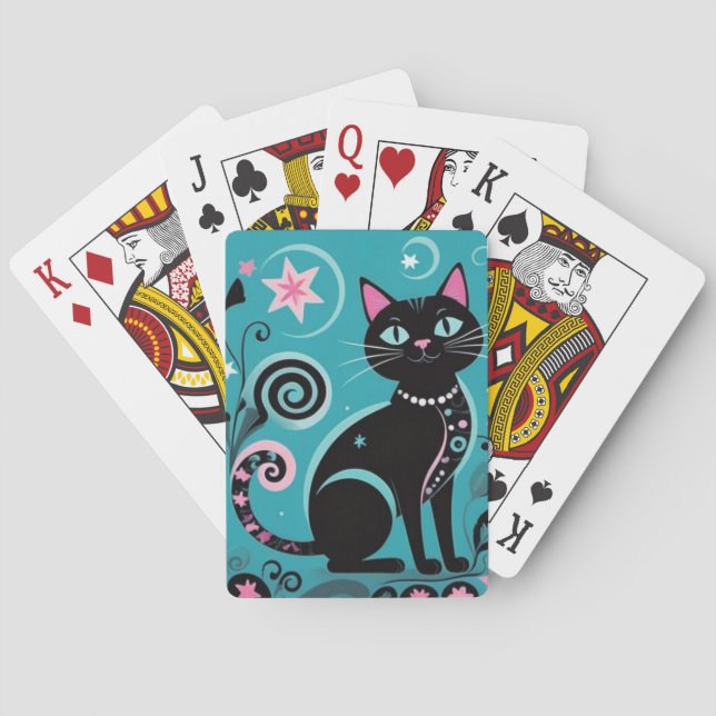 Künstlerische Katze Spielkarten (Rückseite)