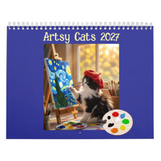 Künstlerische Katzen 2027 Kalender