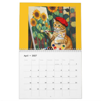 Künstlerische Katzen 2027 Kalender