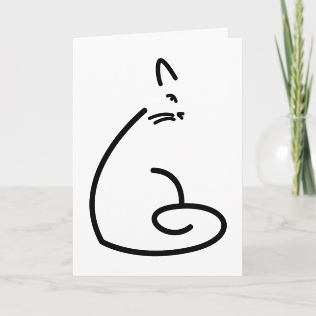 Künstlerische Katzen-Silhouette Karte (Vorderseite)