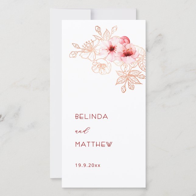 Künstlerische Kirschblüte | Hochzeitsprogramm (Vorderseite)