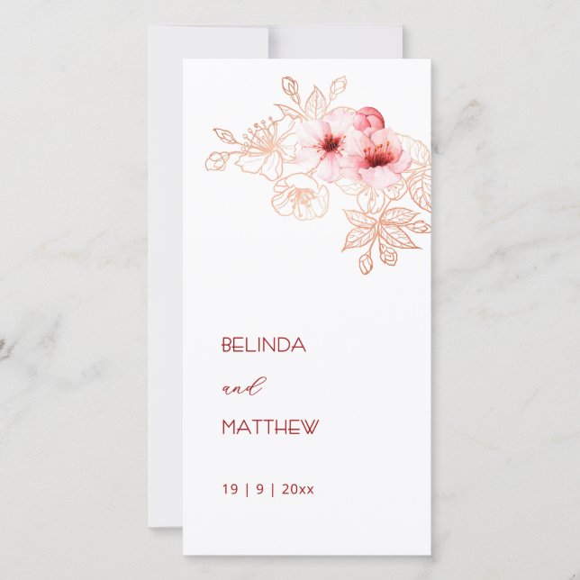 Künstlerische Kirschblüte | Hochzeitsprogramm (Vorderseite)
