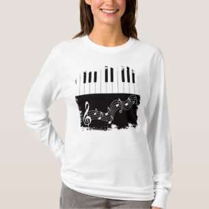 Künstlerische Klaviertasten Treble Clef Musiknotiz T-Shirt