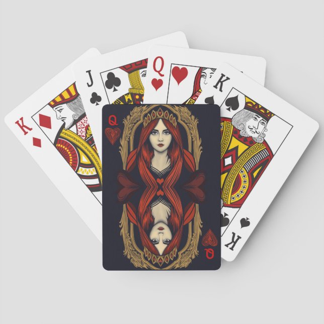Künstlerische Königin des Herzens Spielkarten (Rückseite)