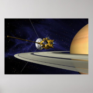 Künstlerische Konzeption der Cassini Saturn Orbit  Poster