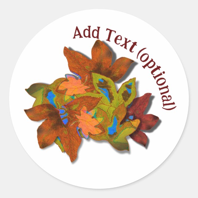 Künstlerische kreative Herbstlaube Runder Aufkleber (Vorderseite)