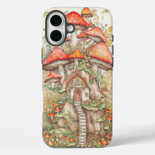 Künstlerische kreative Pilzbehausungsillustration iPhone 16 Plus Hülle
