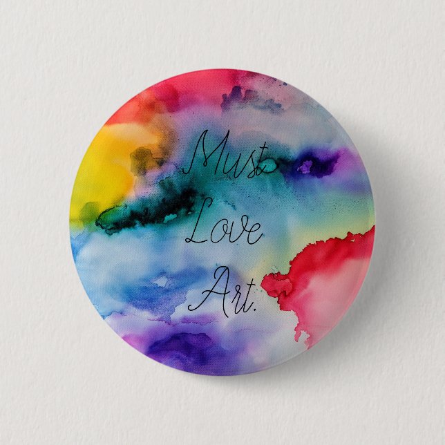 Künstlerische, kreative Watercolor-Scherben Button (Vorderseite)