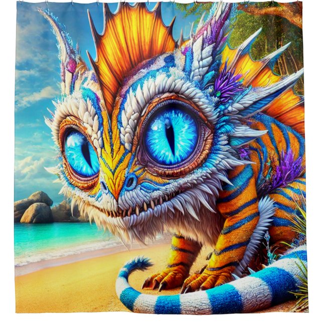 Künstlerische Kreatur Duschvorhang (Vorderseite)