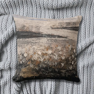 Künstlerische Küstenblumenlandschaft Kissen