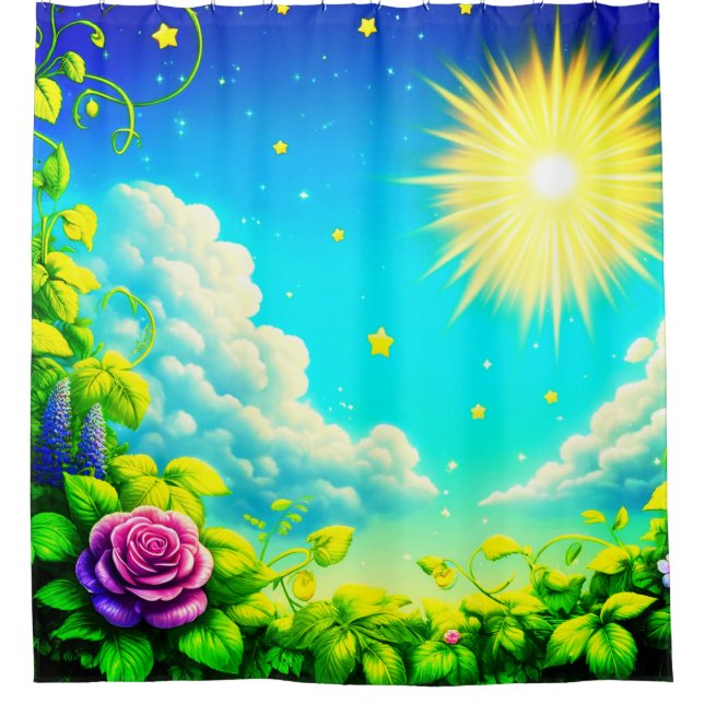 Künstlerische Landschaft Duschvorhang (Vorderseite)