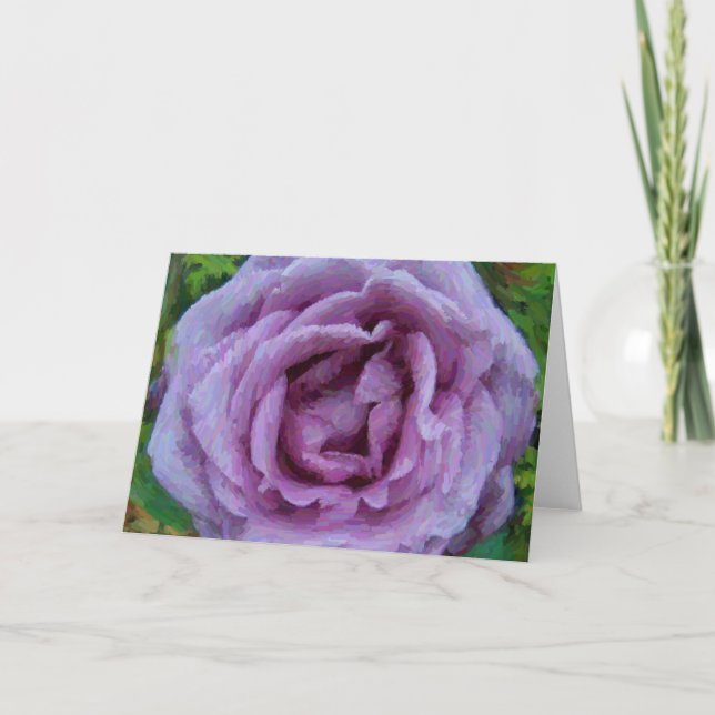 Künstlerische Lila Rose Impressionistische Art Not Karte (Vorderseite)