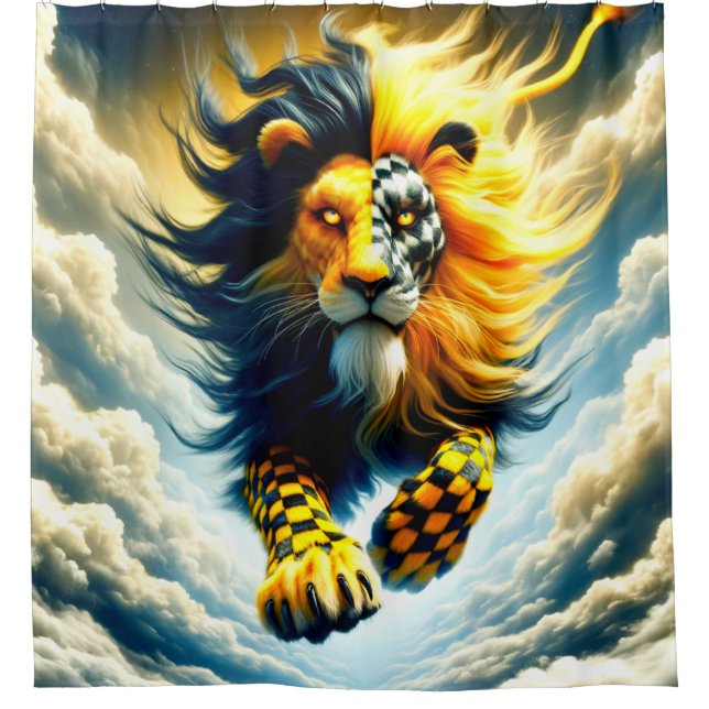 Künstlerische Lion Duschvorhang (Vorderseite)
