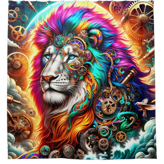 Künstlerische Lion Duschvorhang (Vorderseite)