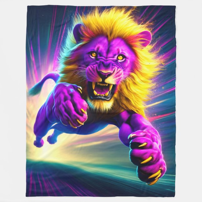 Künstlerische Lion Fleecedecke (Vorderseite)