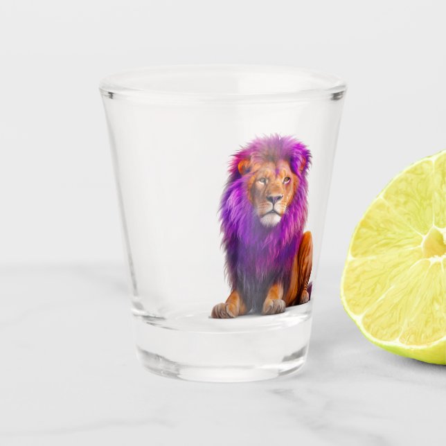 Künstlerische Lion Schnapsglas (Vorderseite)