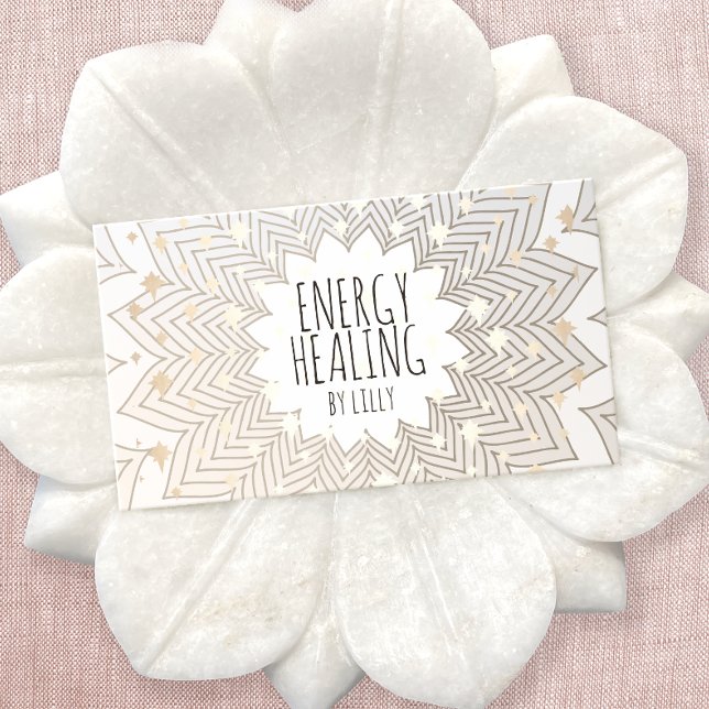 Künstlerische Lotus Blume Mandala Holistic Healer Visitenkarte (Von Creator hochgeladen)