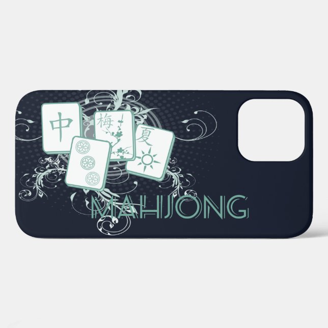 Künstlerische Mahjong-Fliesen Case-Mate iPhone Hülle (Rückseite (Horizontal))