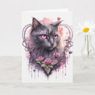 Künstlerische Majestätische Katze Katzenkunst Karte