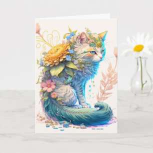Künstlerische Majestic Kitty Cat Illustration Karte