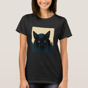 Künstlerische Malerei einer schwarzen Katze im Som T-Shirt