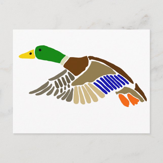 Künstlerische Mallard-Ente im Flight Art Postkarte (Vorderseite)