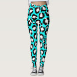 Künstlerische moderne Cyclablau-Leopard-Tierdruckm Leggings<br><div class="desc">Künstlerisches, modernes, trendiges und von Hand in Schwarz und Weiß gezeichnetes Leopardenmuster auf zyanblauem Hintergrund. ***WICHTIGE HINWEIS FÜR DESIGN: Für individuelle Designanfragen, wie z.B. passende Produktanfragen, Farbänderungen, Platzierungsänderungen oder andere Änderungswünsche, klicken Sie bitte auf den "KONTAKT"-Button oder senden Sie eine E-Mail an den Designer direkt unter lafemme.art@gmail.com. Sie können ihr...</div>
