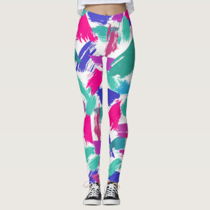 Künstlerische moderne rosa Aquamarine Lila Pinsels Leggings