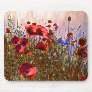 Künstlerische Mohnblumen Mousepad