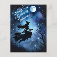 Künstlerische Nachtsilhouette Halloween Hexe