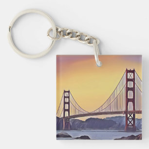 Künstlerische Neuauflage der Golden Gate Bridge Schlüsselanhänger
