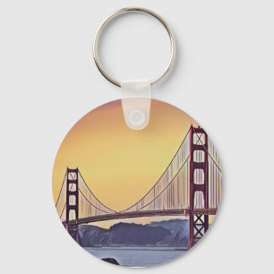 Künstlerische Neuauflage der Golden Gate Bridge-Ta Schlüsselanhänger