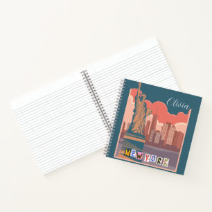 Künstlerische New Yorker Skyline Personalisiert Notizbuch