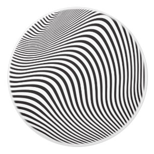 Künstlerische Op-Art-Schwarz-weiße Kunst Moderne K Keramikknauf