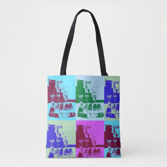 Künstlerische Palettenkunst Pop Tasche (Vorderseite)