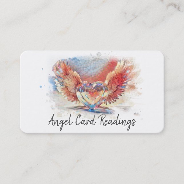 *~* Künstlerische Pastel Herzengel Wings AP78 QR Visitenkarte (Vorderseite)