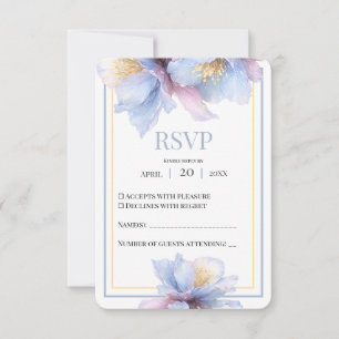 Künstlerische Pastell-Botanische Blumen Hochzeit RSVP Karte